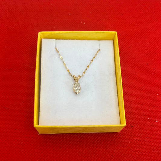 .75CT Diamond 14KYG Pendant with a 10K Gold Chain